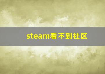 steam看不到社区