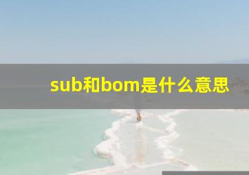 sub和bom是什么意思