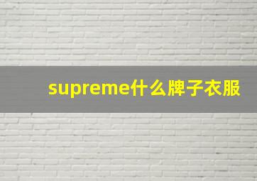 supreme什么牌子衣服