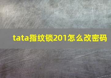 tata指纹锁201怎么改密码