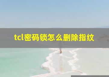 tcl密码锁怎么删除指纹