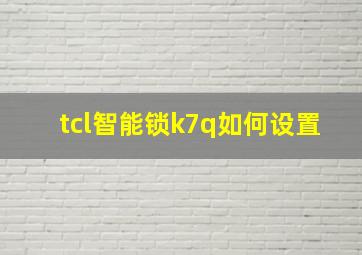 tcl智能锁k7q如何设置