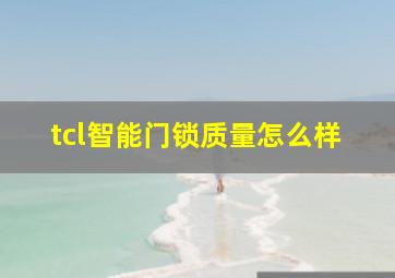 tcl智能门锁质量怎么样