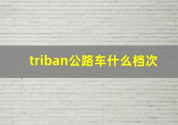 triban公路车什么档次