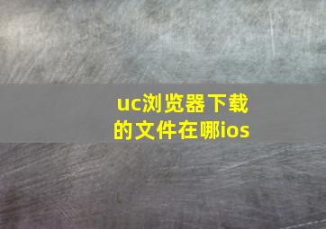 uc浏览器下载的文件在哪ios