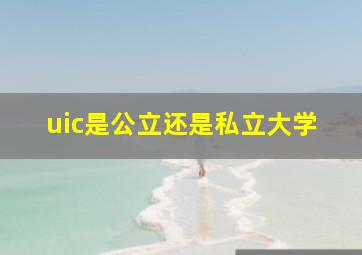 uic是公立还是私立大学