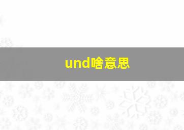 und啥意思