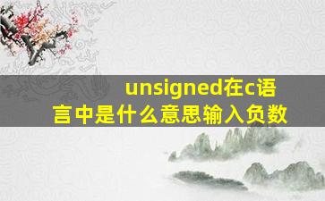 unsigned在c语言中是什么意思输入负数