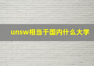 unsw相当于国内什么大学