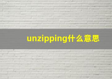 unzipping什么意思