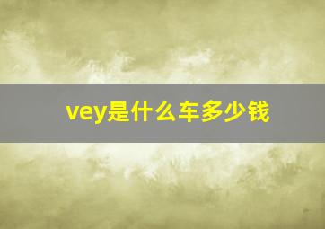 vey是什么车多少钱