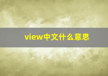 view中文什么意思