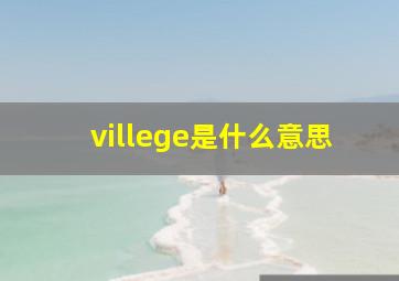 villege是什么意思