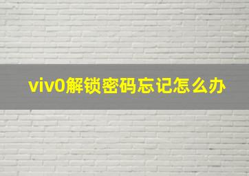 viv0解锁密码忘记怎么办