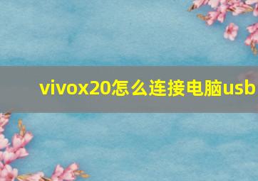 vivox20怎么连接电脑usb