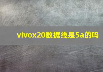 vivox20数据线是5a的吗