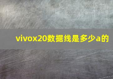 vivox20数据线是多少a的