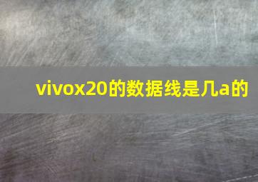 vivox20的数据线是几a的