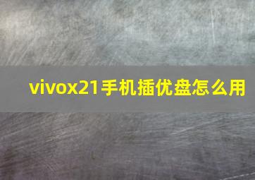 vivox21手机插优盘怎么用