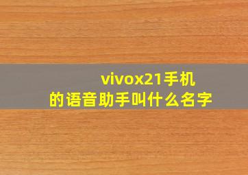 vivox21手机的语音助手叫什么名字