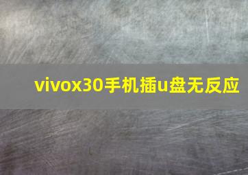 vivox30手机插u盘无反应