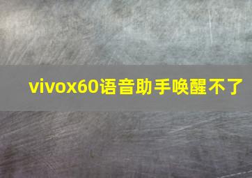 vivox60语音助手唤醒不了