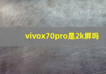 vivox70pro是2k屏吗