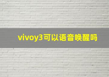 vivoy3可以语音唤醒吗