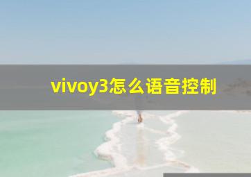 vivoy3怎么语音控制