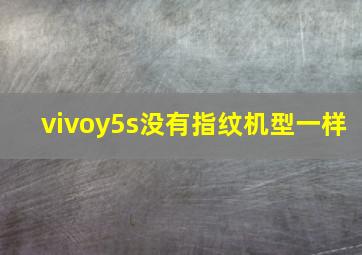 vivoy5s没有指纹机型一样