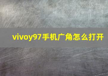 vivoy97手机广角怎么打开