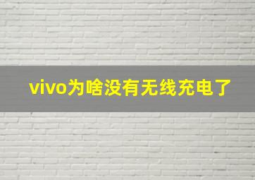 vivo为啥没有无线充电了