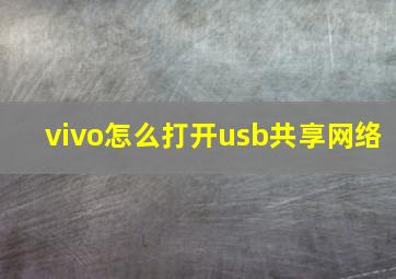 vivo怎么打开usb共享网络