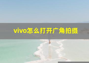 vivo怎么打开广角拍摄