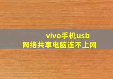 vivo手机usb网络共享电脑连不上网