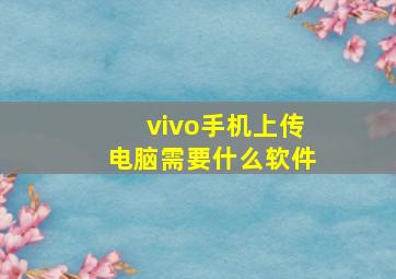 vivo手机上传电脑需要什么软件