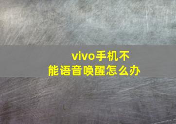 vivo手机不能语音唤醒怎么办