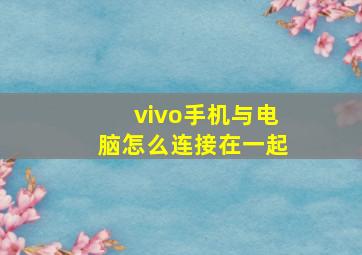 vivo手机与电脑怎么连接在一起