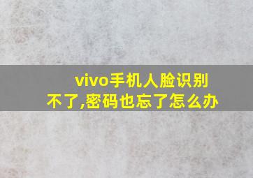 vivo手机人脸识别不了,密码也忘了怎么办