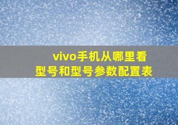 vivo手机从哪里看型号和型号参数配置表