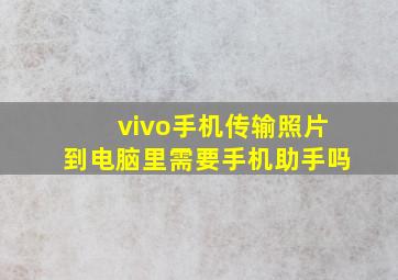 vivo手机传输照片到电脑里需要手机助手吗