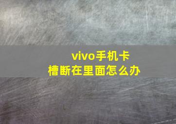 vivo手机卡槽断在里面怎么办