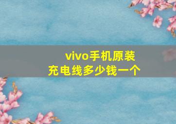 vivo手机原装充电线多少钱一个