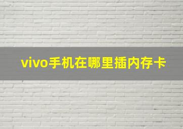 vivo手机在哪里插内存卡