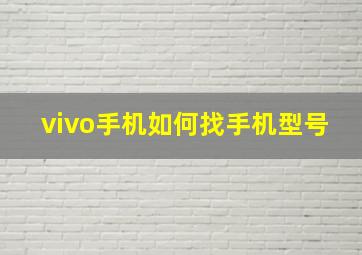 vivo手机如何找手机型号