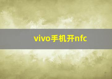 vivo手机开nfc