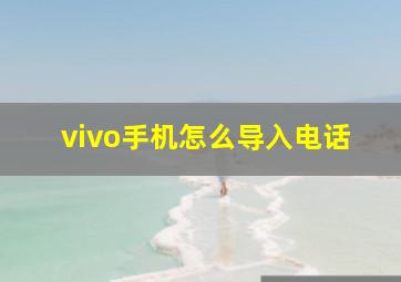 vivo手机怎么导入电话