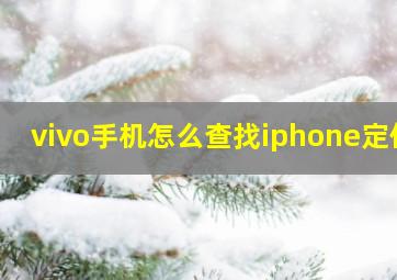 vivo手机怎么查找iphone定位