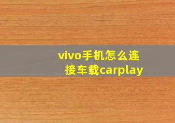 vivo手机怎么连接车载carplay