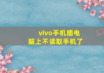 vivo手机插电脑上不读取手机了